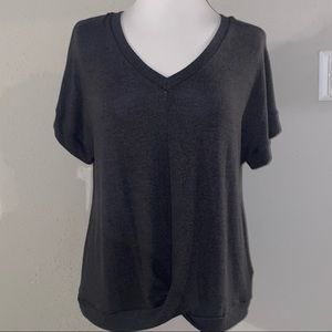 Grey lightweight knit top